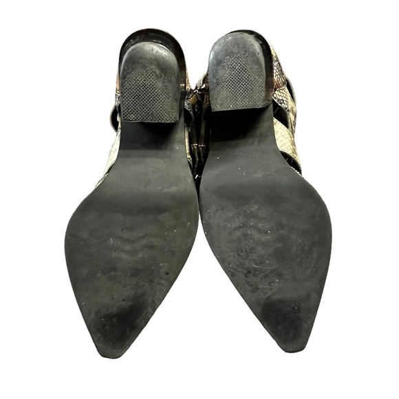 Jeffrey Campbell Cacares Snakeskin Ankle Boots 3 Buckles Moto Chunk Heel SZ 6.5 - Picture 15 of 15